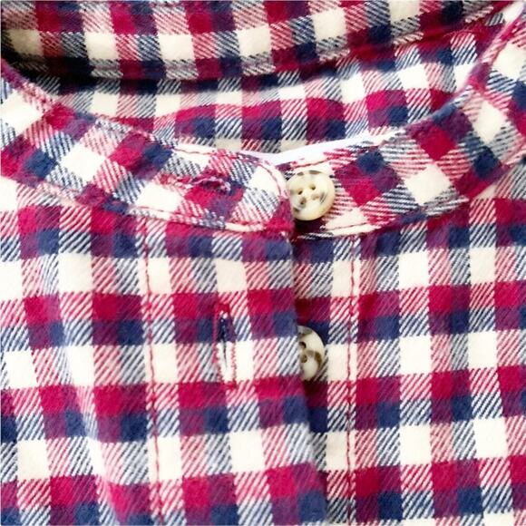 Something Navy Jaime Ruffle Sleeve Plaid Button Up Long Sleeve Top NWT XS - Picture 4 of 16